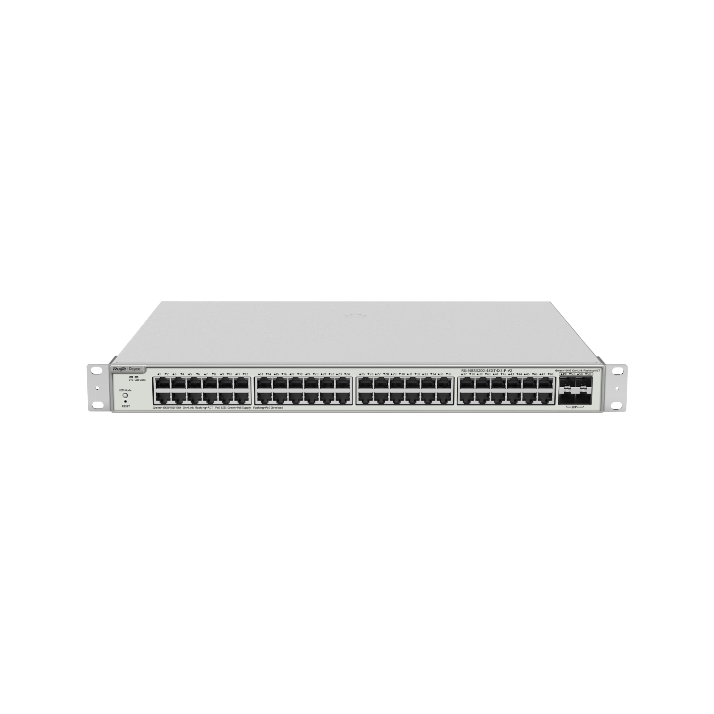 RG-NBS3200-48GT4XS-P-V2, 48-Port Gigabit Layer 2+ Cloud Managed PoE Switch, 4 x 10G Uplinks